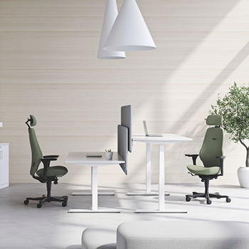 Modern kontor med to sitteplasser